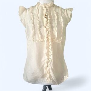 Vintage Oasis Cream Ruffle Victorian Blouse